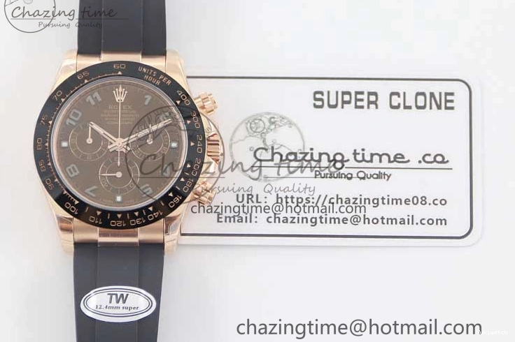 Steel 116515 Best RG Oysterflex A7750 904L Dial Edition Daytona Strap 1:1 on TWF Brown Roman 0419